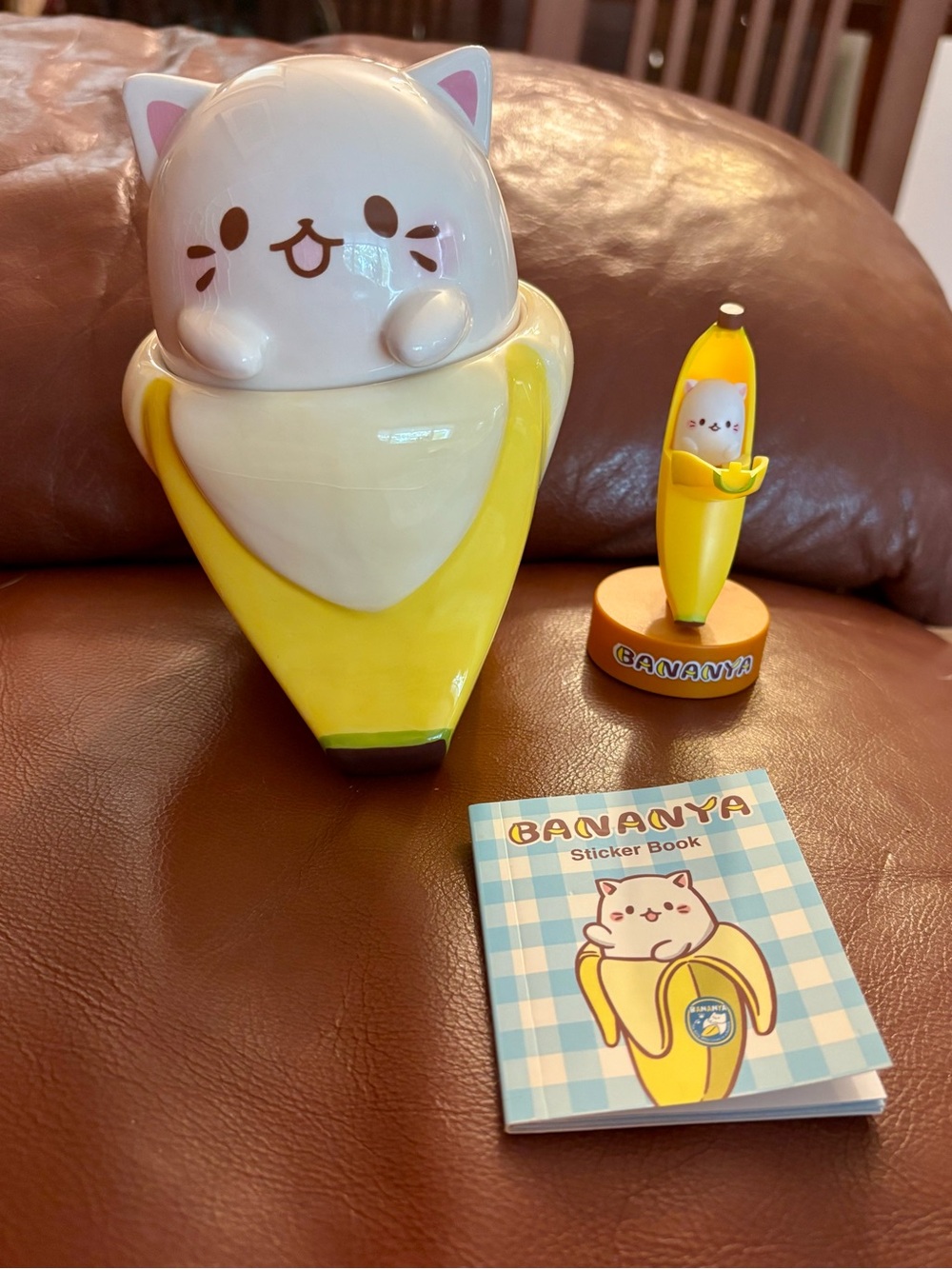 Bananya Talking Minifigure, Mini Sticker book And Mug Set